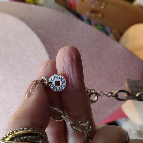 Blue Dyed Agate, Glass Beads, Starfish Charm Bib Necklace Silvertone NWT - Picture 3 of 5